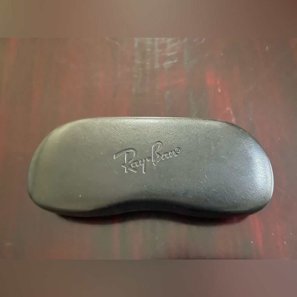 Black Leather Ray-Ban Hard Sunglass Case